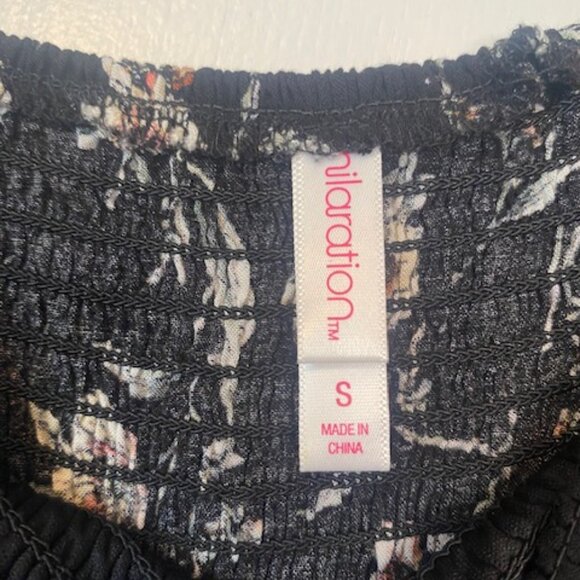 Xhilaration black and floral short sleeve Pants jumpsuit - Picture 5 of 11